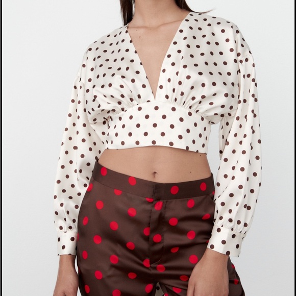 NWT Zara Polka dots Blouse - Picture 3 of 8